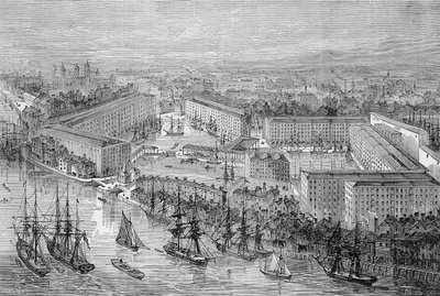 Les docks de St. Katherine, Londres, publié dans 